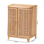 bali & pari Yanka natuurlijke rotan opbergkast, naturel: handgemaakt, 2 planken, bohemian design