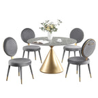 Set Morden Fort moderno e lussuoso composto da tavolo da pranzo rotondo e 4 sedie