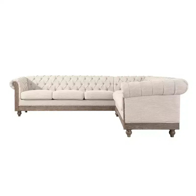 Velika retro modularna sofa Mirod s drvenim nogama, udoban modularni dizajn za dnevni boravak, salon i obiteljske prostore