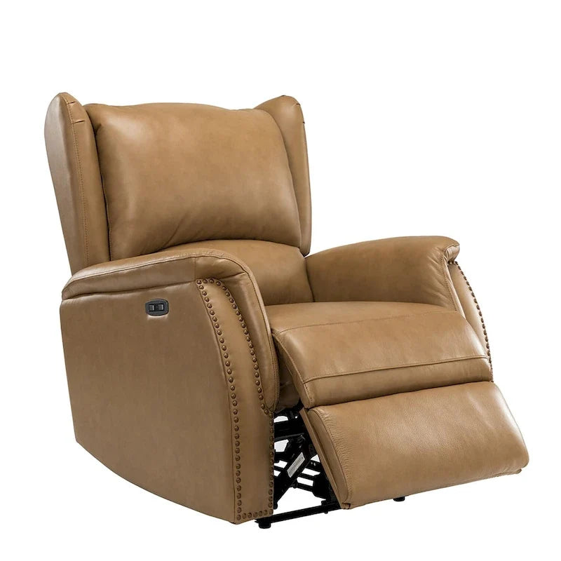 Eduardo elektrischer Relaxsessel aus echtem Leder mit USB-Anschluss, 2er-Set