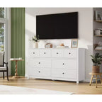 Modern 8-Drawer Dresser for Bedroom, Wide Wood Chest of Drawers with Deep Storage, Freestanding Organizer Cabinet Furniture for Living Room
