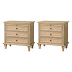 Comodino Giorgio con 3 cassetti e prese integrate, set da 2|HULALA HOME