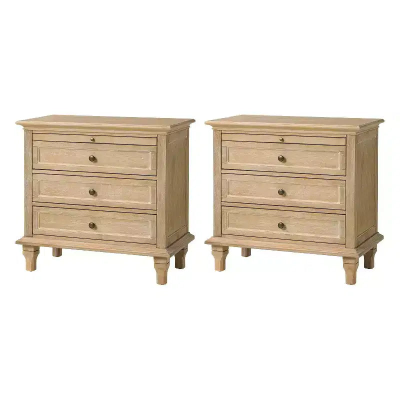 Comodino Giorgio con 3 cassetti e prese integrate, set da 2|HULALA HOME