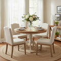 Ronde tafel met massief houten voet