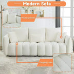 Sufan modern GDFStudio Alanna 79.5 miksi b’drapp Teddy għal 3 persuni b’imħaded
