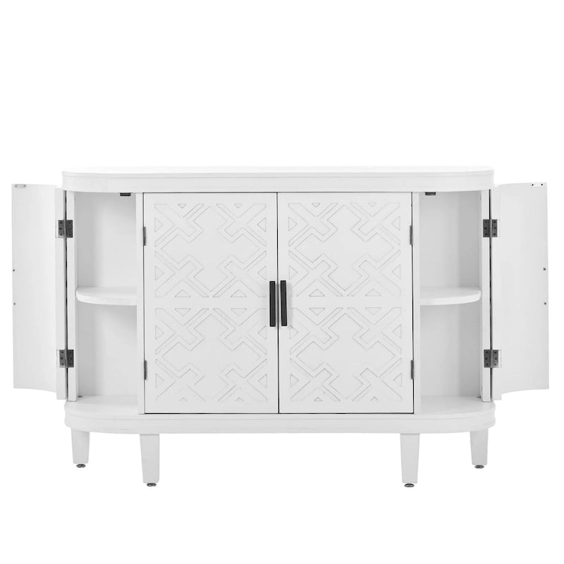 Credenza contenitore decorativa in legno con ante dal motivo antico per corridoio, ingresso, soggiorno e camera da letto