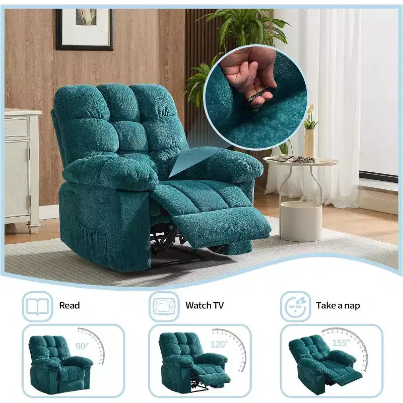 Ručni naslonjač, ergonomski naslonjač od prozračne tkanine s bočnim džepovima, jednokrevetna sofa, prikladna za dnevni boravak ili spavaću sobu