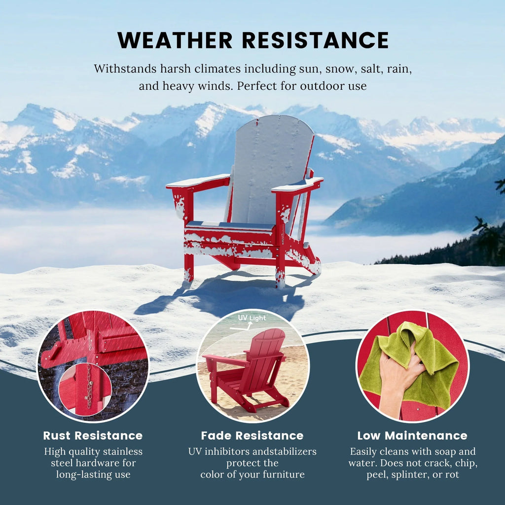 Polytrends Laguna Adirondack stolica za vanjsku terasu, otporna na izbljeđivanje i sve vremenske uvjete, sklopiva