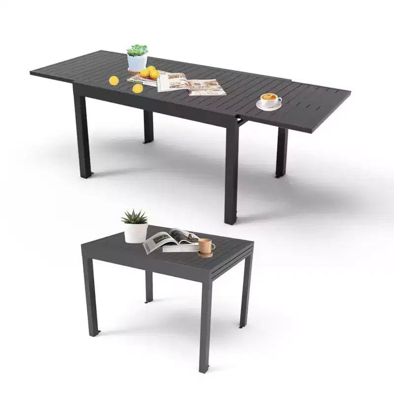 Tavolo da pranzo Okak in alluminio per patio, allungabile, tavolo da pranzo e da cucina