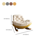 Sedia a dondolo imbottita in stile scandinavo con pouf opzionale