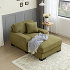 Modern Mid-Century Oversized Chaise Sleeper Sofa with Pillow