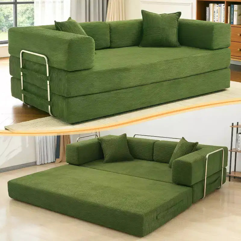Divano letto pieghevole Dyonery 78, divano in velluto a coste convertibile, letto da pavimento king size, combinazione modulare fai da te 4-in-1, divano apribile confortevole