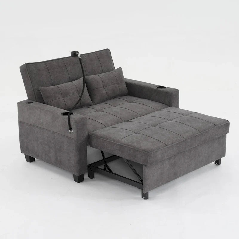 3-in-1-Schlafsofa zum Ausziehen und Umwandeln mit USB-Anschlüssen
