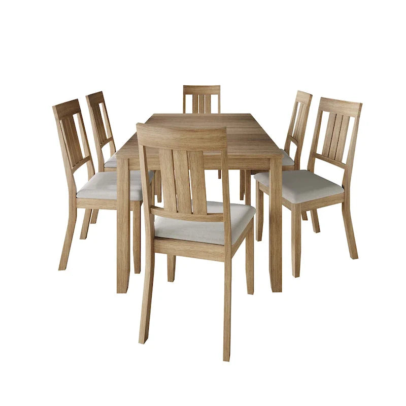 CraftPorch klassisches 7-teiliges Esszimmer-Set aus Holz