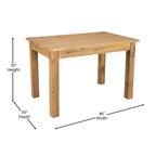 Flash Furniture 46 x 30 Rectangular Solid Pine Farm Dining Table