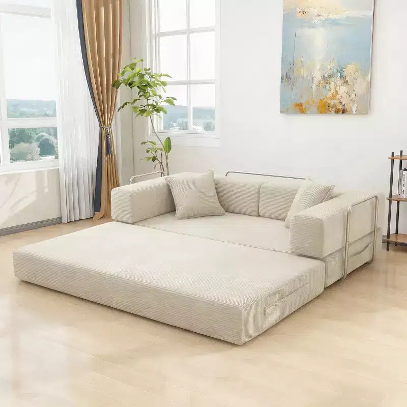 Divano letto pieghevole Dyonery 78, divano in velluto a coste convertibile, letto da pavimento king size, combinazione modulare fai da te 4-in-1, divano apribile confortevole