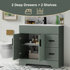 Wavy Line 30/36/48 Bathroom Vanity Set with Sink & Faucet