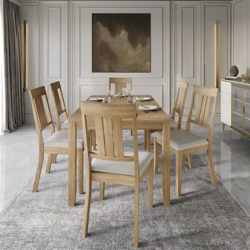 Set da pranzo in legno Classic CraftPorch da 7 pezzi