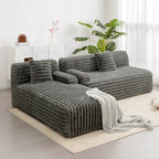 Modularna kutna sofa Cloud, moderna tapecirana sofa s 2 ukrasna jastuka, slobodno kombinirajuća modularna sofa u obliku slova L