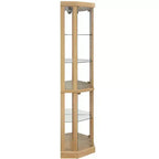 Eck-Vitrinenschrank mit Glastüren und Einlegeböden, Eckvitrine für das Wohnzimmer