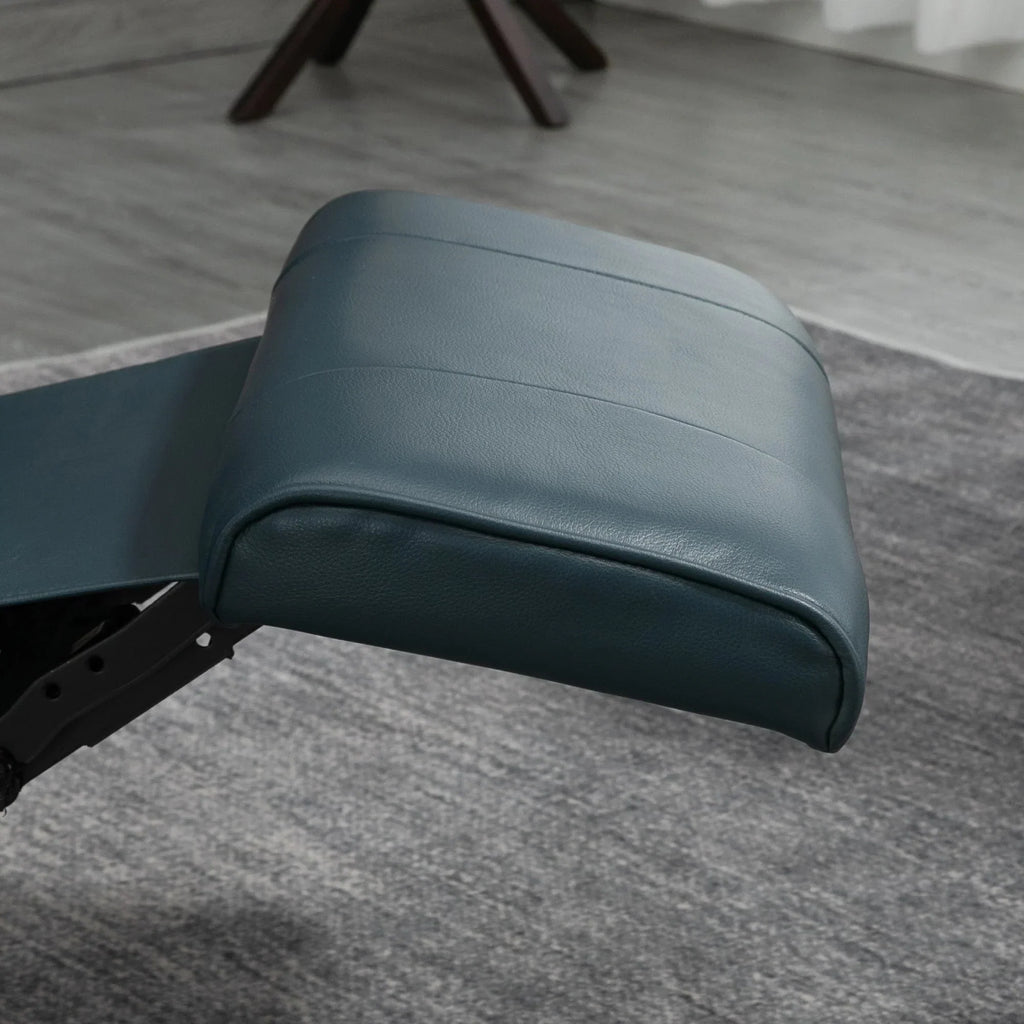 HomCom verstelbare handmatige relaxstoel van imitatieleer met draaivoet en comfortabele, ontspannende voetensteun