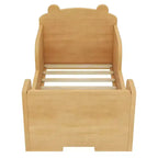 Okak Bear-Shaped Floor Bed for Ages 3-6, Toddler Bed Frame with Safety Fence, Cute Animal-Shaped Kids Bed