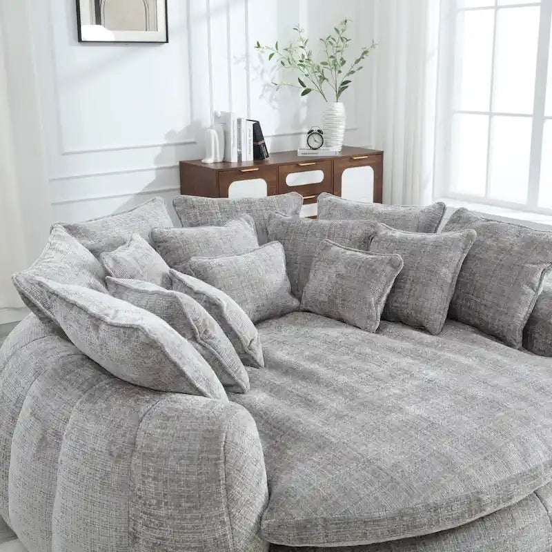 Comodo divano letto matrimoniale a panetto, divano letto oversize con braccioli