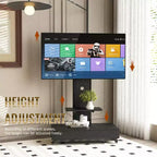 TV-Ständer für 32–75-Zoll-Fernseher, höhenverstellbarer mobiler TV-Wagen mit Schublade und Rollen für Wohnzimmer, Schlafzimmer und Büro – ModernLuxe