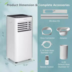 Costway draagbare airconditioner van 8000 BTU, 3-in-1-luchtkoeler met ventilator, ontvochtigings- en slaapmodus