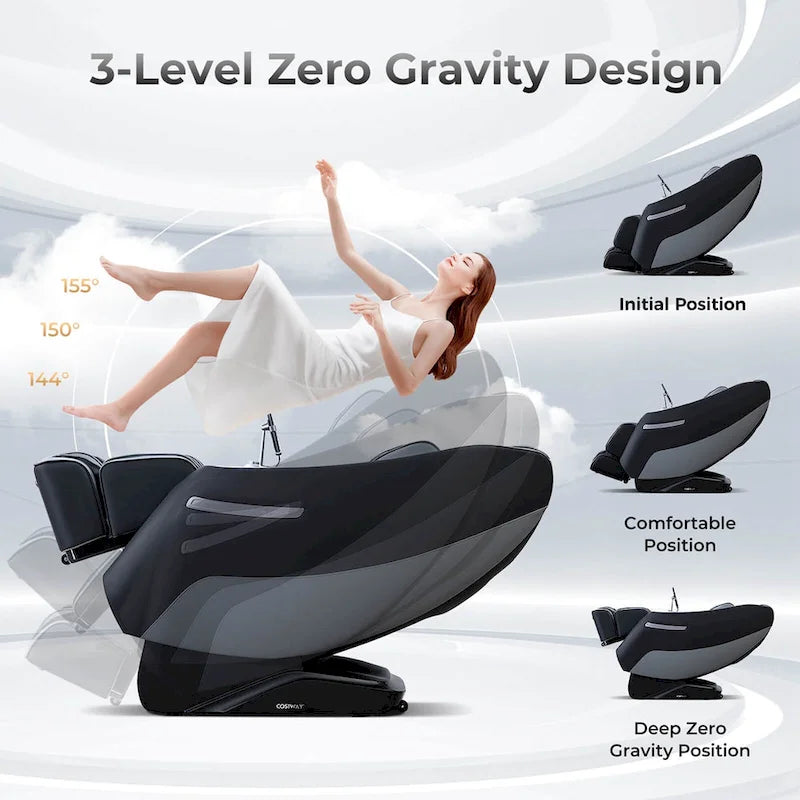 Poltrona massaggiante integrale Costway Zero Gravity con binario SL e supporto lombare