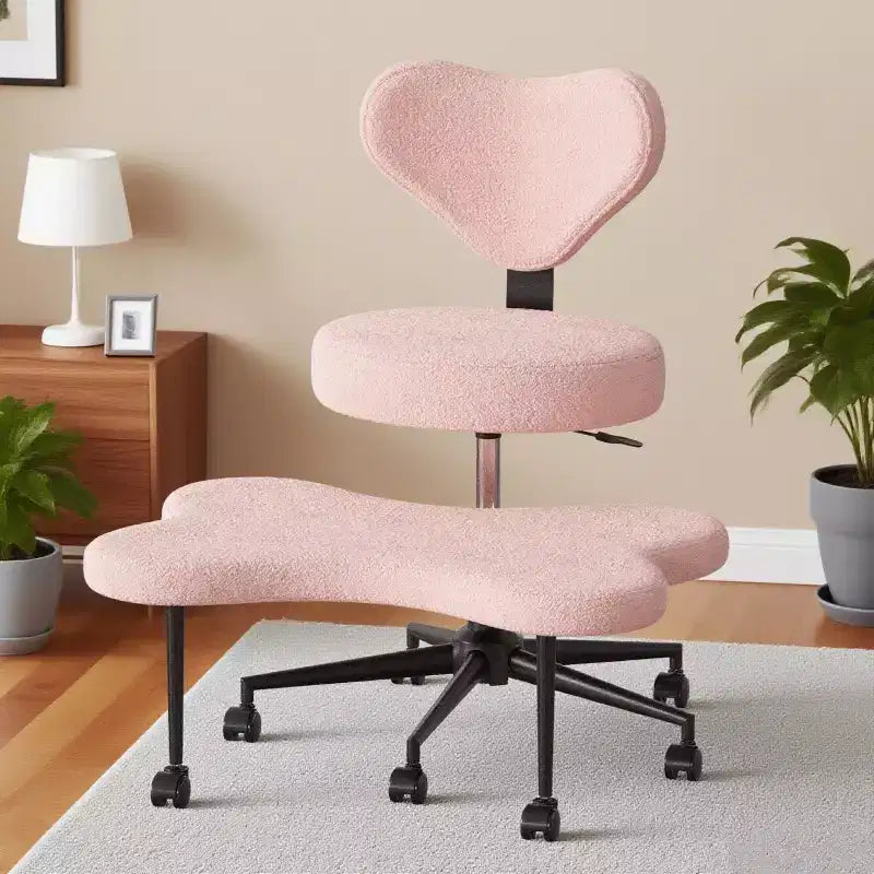 Pinmoco ergonomska uredska stolica s prekriženim nogama, podesiva meditacijska stolica, okretanje za 360°, lumbalna potpora, radna i uredska stolica, ADHD stolica