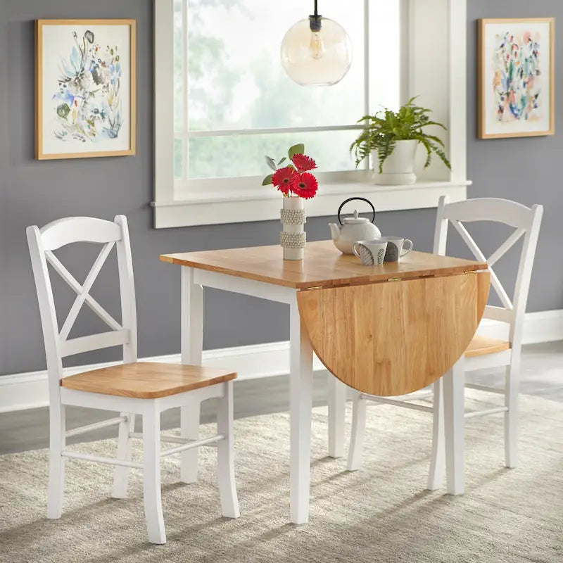 Set da pranzo da 3 pezzi Simple Living Country Cottage con piano a ribalta