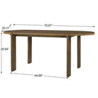 7-delige ovale eetkamertafelset voor 6 personen, grote familiekeukentafel van 71 inch met 6 gevoerde eetkamerstoelen, walnoot - Christopher Knight Home