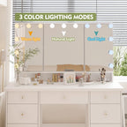 Luxuriöser LED-Schminktisch mit 9 Schubladen, eleganter Schminkplatz