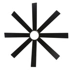 65 Inch 8-Blade Black LED Ceiling Fan with Light and Remote