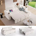 Dyonery 91 Eckschlafsofa mit ausziehbarem Bett, verstellbarer Rückenlehne, zwei ausziehbaren Betten, USB-Anschlüssen und Getränkehaltern, weicher Cordbezug
