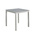 Set da pranzo moderno da 5 pezzi con tavolo quadrato ad altezza bancone e 4 sedie imbottite