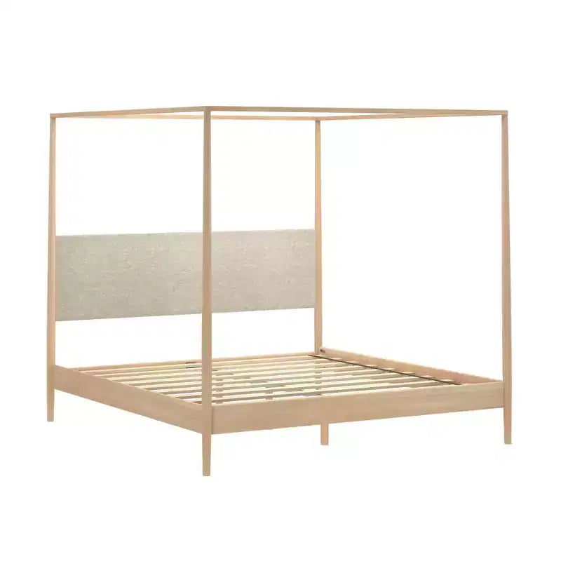 Sodda king b’kanupew Harbor b’headboard miksi, Blond/Kafè Żvizzeru (MD2411-01)