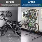 Freestanding 5-Bike Storage Rack with 300 Lbs Heavy Duty Capacity, Sturdy Organizer for Safe and Stable Bike Holding for Front Yards, Backyards