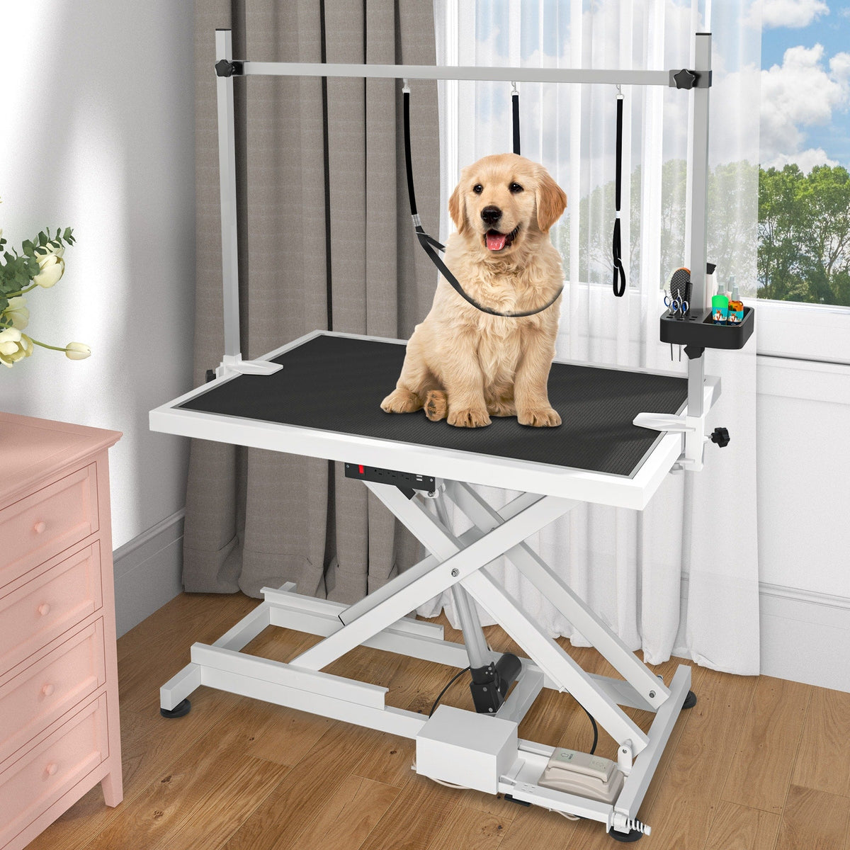 Professionele elektrische trimtafel voor grote honden, robuuste trimtafel met aluminium trimarm voor honden - 50'W