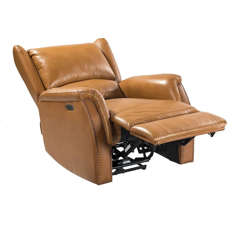 Eduardo elektrischer Relaxsessel aus echtem Leder mit USB-Anschluss, 2er-Set