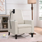 Poltrona reclinabile manuale in tessuto con portacellulare e contenitore, Gialla / Beige / Rossa / Grigia, 1 posto