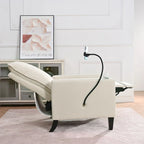 Poltrona reclinabile manuale in tessuto con portacellulare e contenitore, Gialla / Beige / Rossa / Grigia, 1 posto