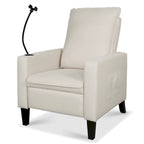 Poltrona reclinabile manuale in tessuto con portacellulare e contenitore, Gialla / Beige / Rossa / Grigia, 1 posto