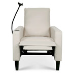 Poltrona reclinabile manuale in tessuto con portacellulare e contenitore, Gialla / Beige / Rossa / Grigia, 1 posto