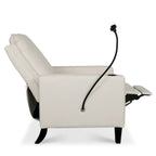 Poltrona reclinabile manuale in tessuto con portacellulare e contenitore, Gialla / Beige / Rossa / Grigia, 1 posto