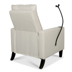 Poltrona reclinabile manuale in tessuto con portacellulare e contenitore, Gialla / Beige / Rossa / Grigia, 1 posto