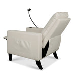 Poltrona reclinabile manuale in tessuto con portacellulare e contenitore, Gialla / Beige / Rossa / Grigia, 1 posto