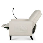 Poltrona reclinabile manuale in tessuto con portacellulare e contenitore, Gialla / Beige / Rossa / Grigia, 1 posto