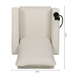 Poltrona reclinabile manuale in tessuto con portacellulare e contenitore, Gialla / Beige / Rossa / Grigia, 1 posto